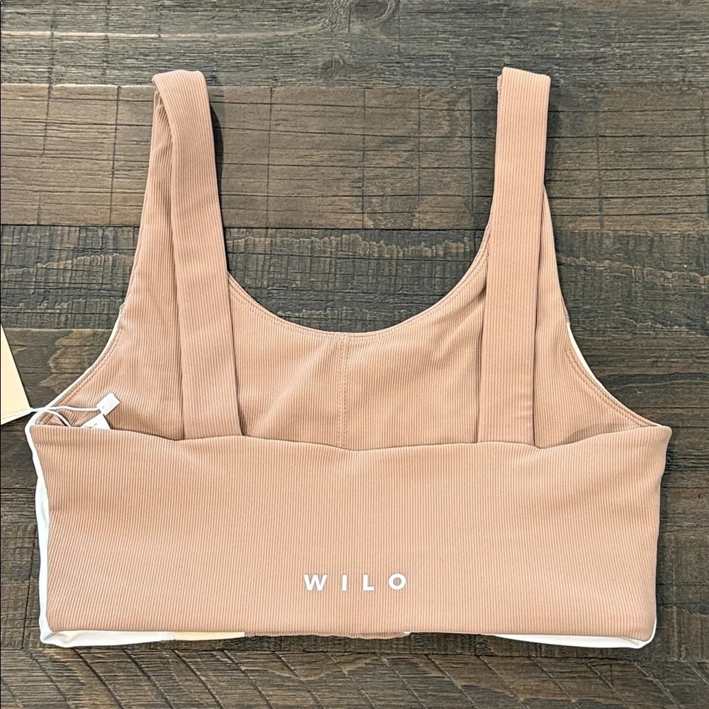 WILO The Label 2 Piece Sports Bra and Leggings Brown High Waist Stripe Ribbed S - Picture 12 of 16